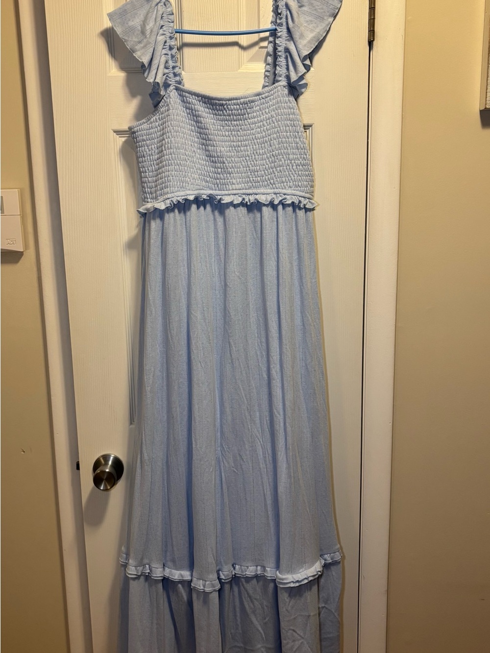 Light Blue Maxi Maternity Dress - Picture 4 of 11